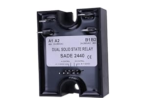 WQSING D2440DE Dual Solid State Relay SSR 17-32VDC Input 280VAC 40A Compatible with Crydom Zero-Crossing Resistive Loads