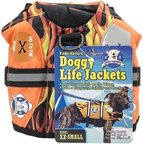 Fido Pet Products Paws Aboard Doggy Life Jacket, XX-Small, Racing Flames by Fido Pet Products