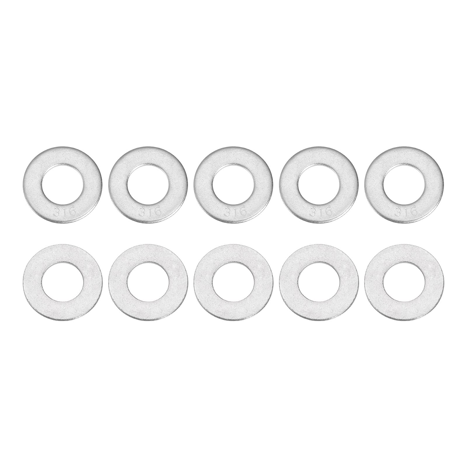 DTGN 27mmx2mm(ODxT) 316 Stainless Steel Flat Washers - 15Pack - Good for 1/2" Industrial Machinery Screw Bolt - Flat Ring Gaskets - Silver Tone