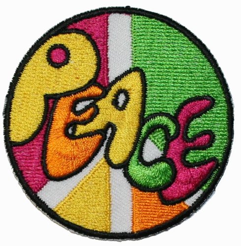 Multi Color Peace Sign Hippie Iron On Patch