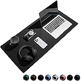 Reniteco Waterproof Large Gaming Mouse Pad with Durable Stitched Edges, Non-Slip Rubber Base, Big Computer Keyboard Mouse Mat Desk Pad for Home Office Gaming Work, 31.5"x11.8"x0.16", Black