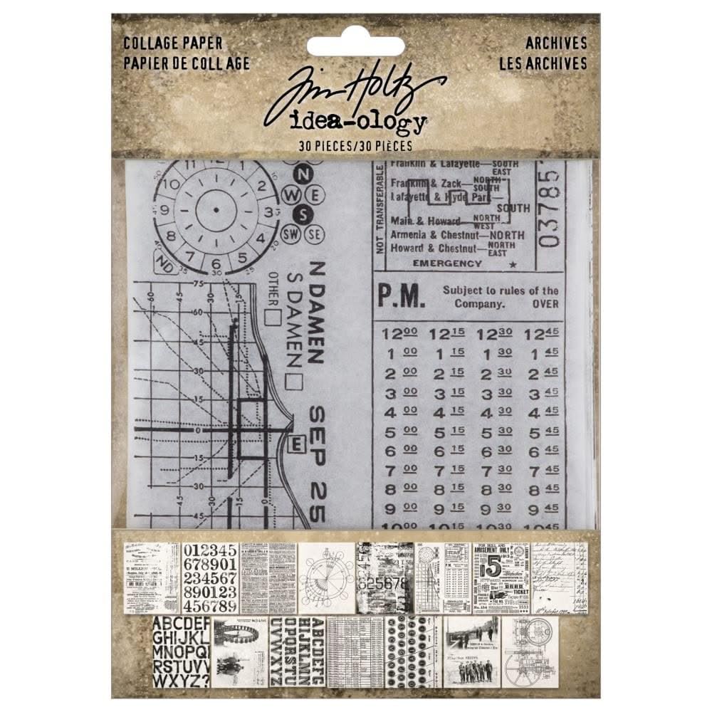 Collage Paper Archives Tim Holtz Idealogy, 30 Pieces