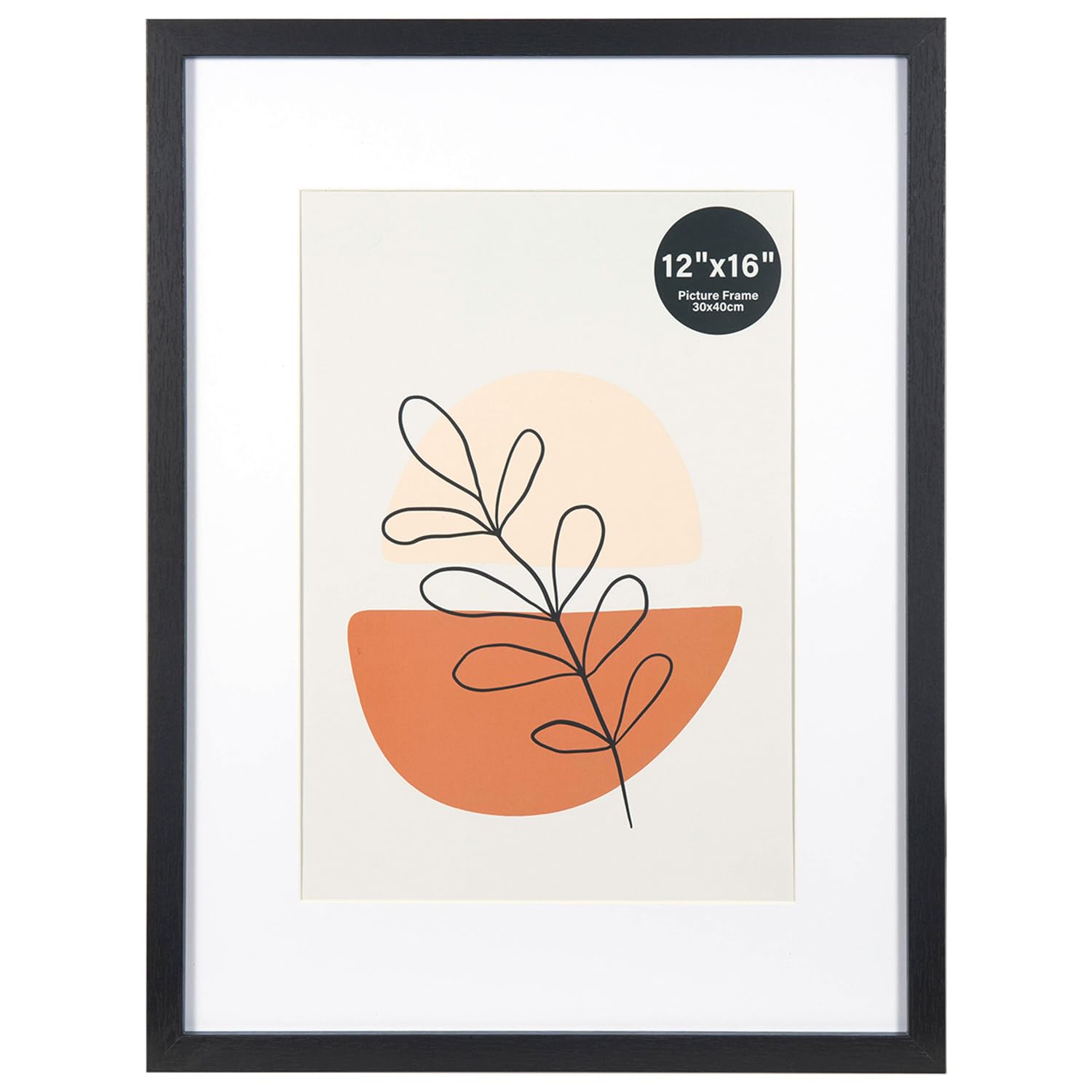 KAIWIN Picture Frame Black 12x16 / 30x40cm - 21x30 cm (A4) with Mat, Photo frame with acrylic glass for hanging, For photos, posters, puzzles| Poster frame