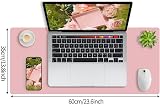 Niviy Leather Desk Mat Pink PU Non-Slip 60x35 cm Waterproof Large Desk Pad view 3