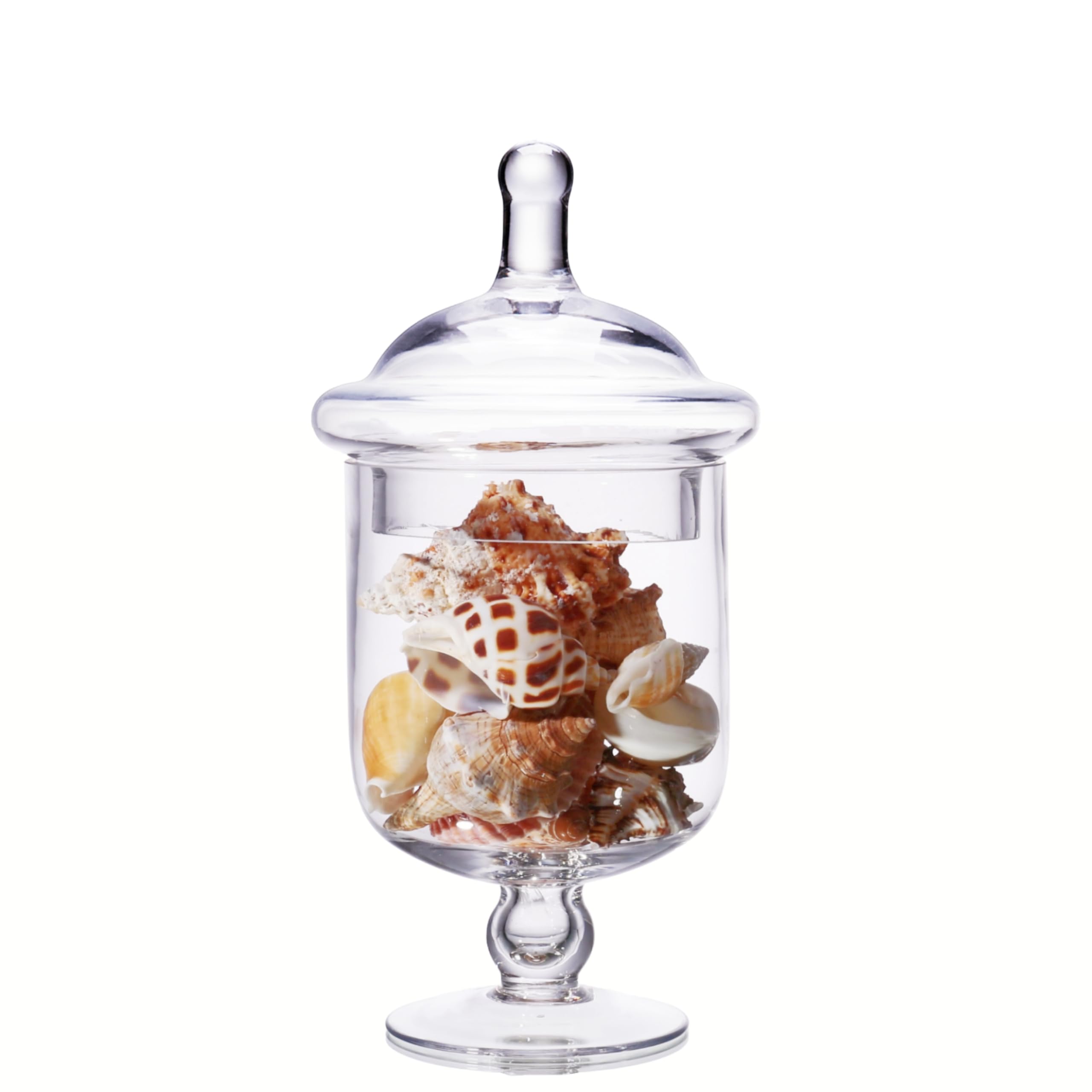 Photo 1 of Stella Baicø Small Glass Apothecary Jars with Lid, Clear Candy Jar with Lid, Cute Small Decorative Glass Jars for Wedding, Display and Home Decor, Glass Canisters (Height: 9", Diameter: 5")