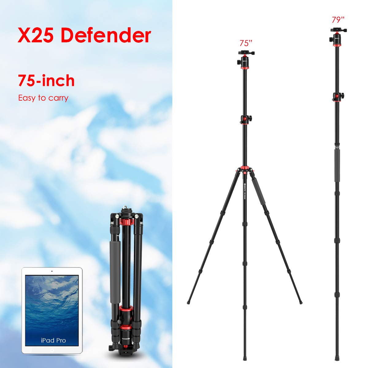 Dslr Camera Tripod Geekoto X25 Tripod For Camera GEEKOTO 77
