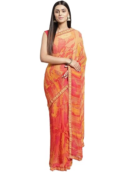 Shaily Womens Georgette Floral Print with Lace Border[S_SUHANEPAL20621SR21_perent_Green]