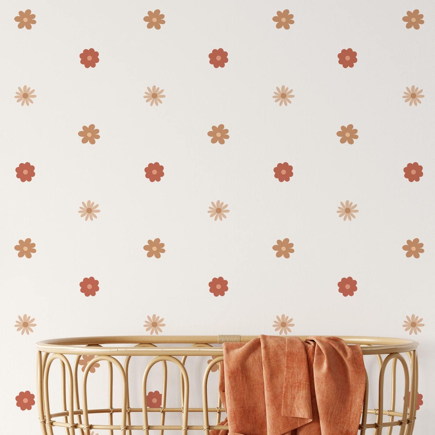 Neukids Boho Red Daisies Children's Wall Stickers Girls Wall Decals Nursery Stickers for Kids Bedrooms Livingroom Kindergarten Window Wall Decor — image 1