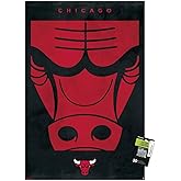 NBA Chicago Bulls - Logo 25 Wall Poster with Push Pins, 34L" x 22.4W", Poster & Push Pin Bundle