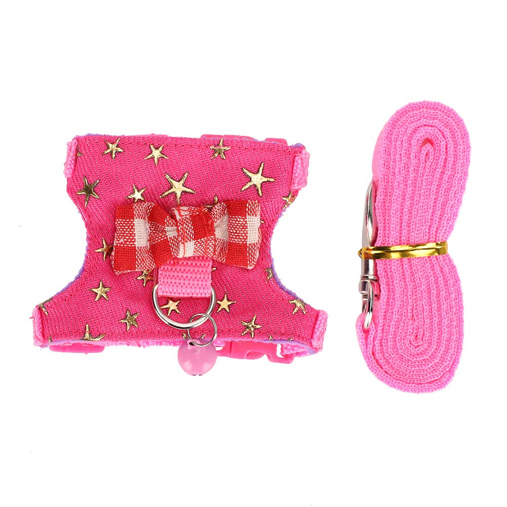 Atyhao Rabbit Harness Lead Set, Adjustable Vest Harness with Cute Bow Tie for Guinea Pigs Chinchillas Ferrets Squirrels