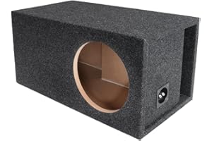 ATREND Bbox Single Vented 15 Inch Subwoofer Enclosure - SPL-Tuned Single Car Subwoofer Boxes & Enclosures - Premium Subwoofer Box Improves Audio Quality, Sound & Bass - Nickel Finish Terminals