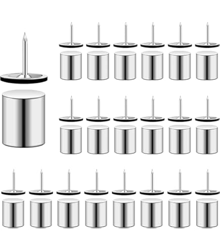 thumbnail image 2 of Amylove 40 Pcs Silver Cubicle Pins - Long Push Pins For Office Partitions & Fabric Walls | Name Plate Holders 2 of 11