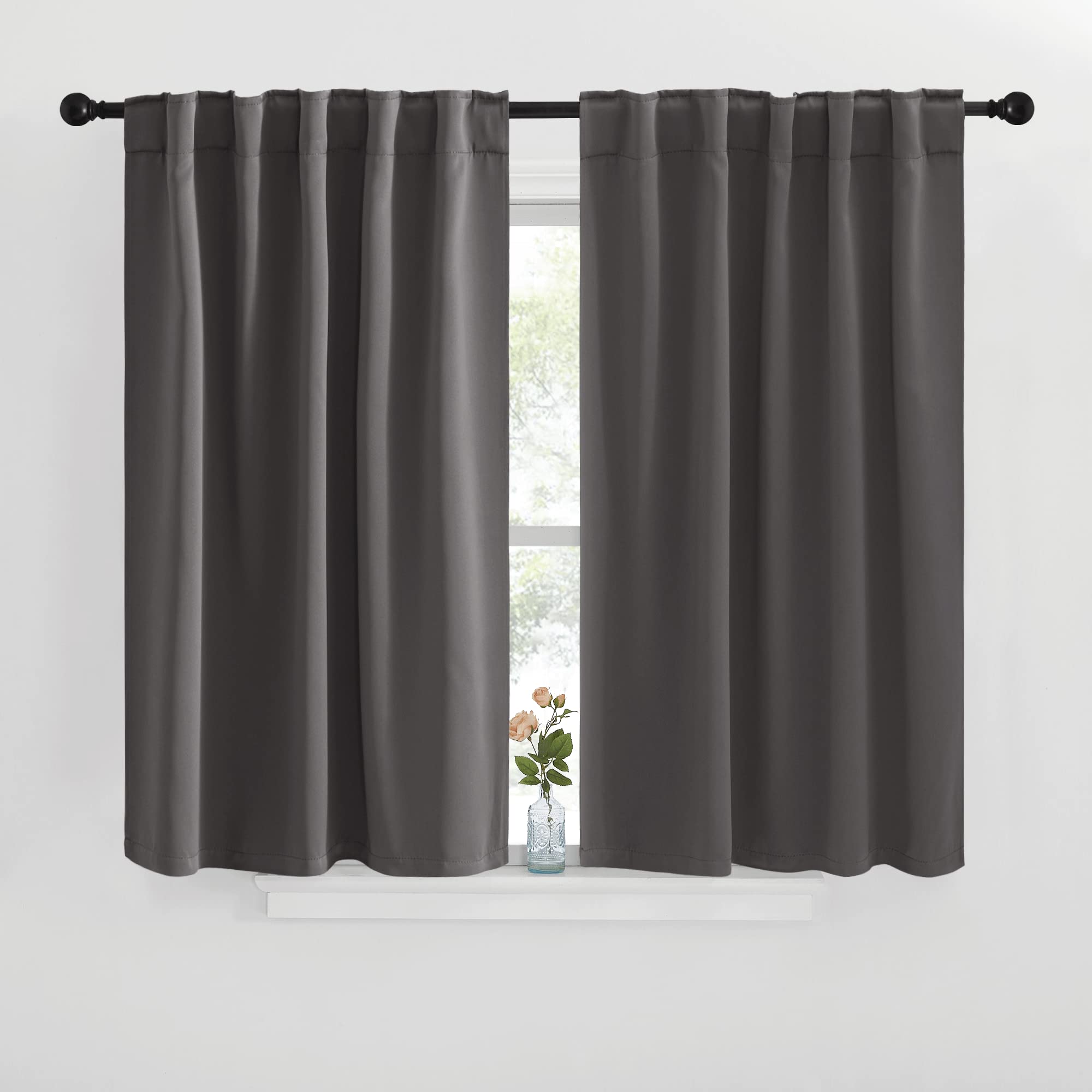 Photo 1 of NICETOWN Blackout Window Curtains for Camper - (Grey Color) 42x40 Inch, 2 Panels Set, Thermal Insulated Room Darkening Blackout Drapes/Draperies with Rod Pocket & Back Tab for Loft