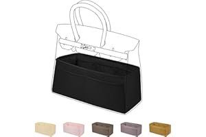 DGAZ Purse Organizer Silky Smooth,Silk,Luxury Handbag Tote in Bag Shapers, Women- Fits Birkin25/30/35/40 Bags (Black, BK25)