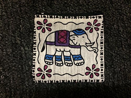 Elephant Fabric Pouch Bag (Small, White)