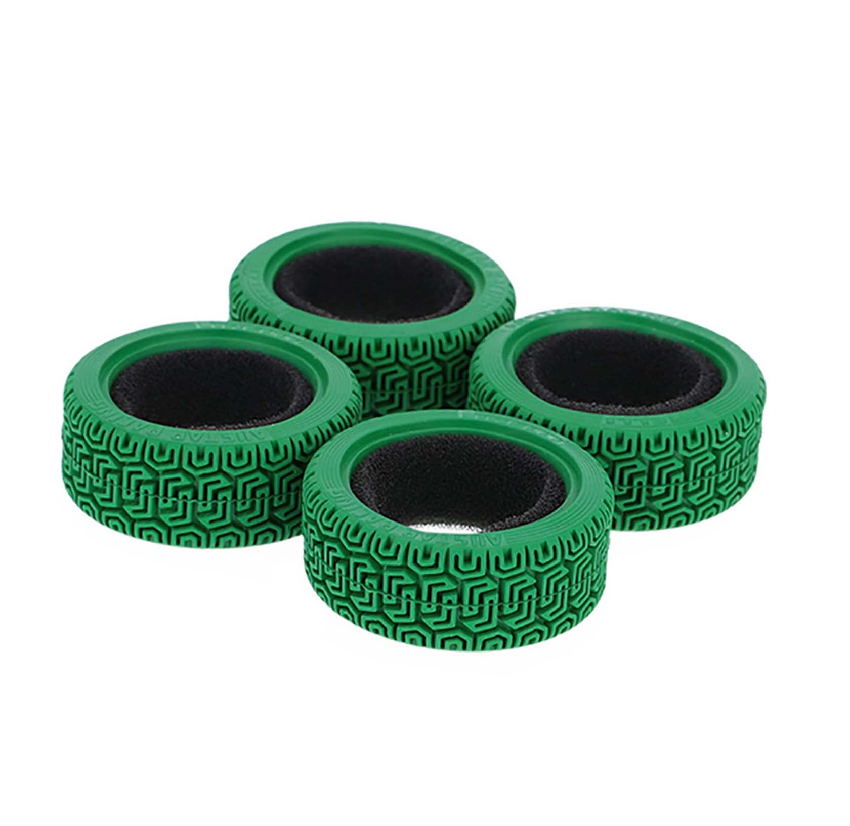 KEEDA 1/10 RC Car 68mm Rally Tires Rubber Tyres for 1:10 RC On Road Car Tamiya HSP HPI Kyosho 1/16 RC Rally Car (Green)