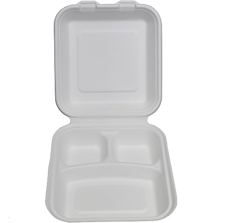 Amazon Co Jp 使い捨て エコでオシャレな弁当容器 Eモールド フードパック 3仕切り B031 50個入 ホーム キッチン