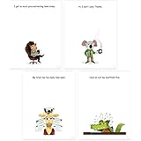 Funny office sticky note pads bundle - 4 fun notepad designs perfect as novelty gag gifts for friends boss coworker or office