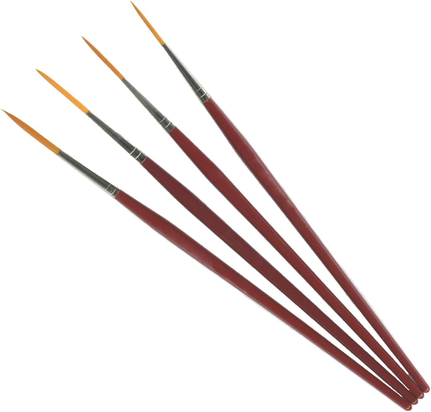 Rigger Brush Set of 4 By Essential Arts Artists Fine Detail Paint Brushes Pack in Sizes 0, 1, 2, 3, Brown - Image 3