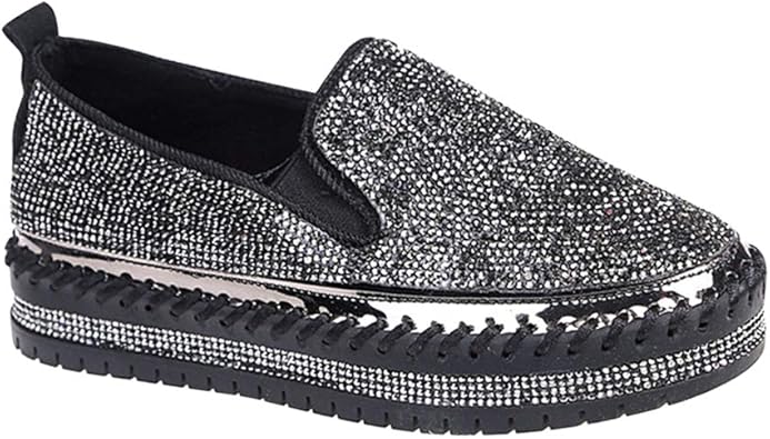 black loafers with rhinestones