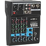 Professional Audio Mixer, ALPOWL Sound Board Console System, Interface 4 Channel Digital USB Bluetooth MP3 Computer Input 48V