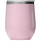Corkcicle 12 oz Triple-Insulated Stemless Glass (Perfect for Wine) - Gloss Rose Quartz