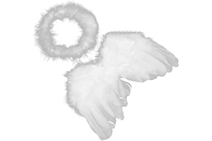 KODORIA Baby Infant Feather Angel Wings Halo Baby Cupid Cosplay Photography Props Costumes Kit for 0-6 Months Baby