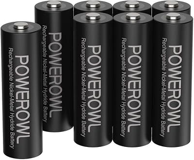 POWEROWL AA Rechargeable Batteries 8 Pack 2800mAh NiMH 1.2V Long Life