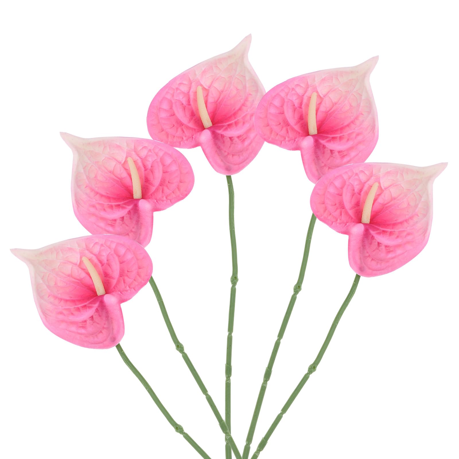 PATIKIL 13" Artificial Anthurium Lily Flowers, 5 Pack Permanent Flower Floral Arrangements Bouquet for Home Decor Bridal Wedding Festival Party, Light Pink