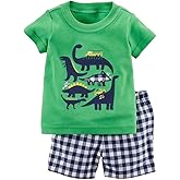 Bumeex Toddler Boy's Short Sleeve T-Shirt and Short Outfit Set 2-7T