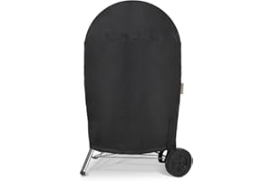 KINGLY Charcoal Kettle Grill Cover for Weber Kettle 22 Inch Charcoal Grill Rip-Proof Upgraded Material Kettle BBQ Gas Grill Cover with Hook&Loop and Drawstring Waterproof UV & Fade Resistant