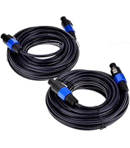 Cavo Speaker Pro Heavy Duty 2x 9,1m 10AWG: Speakon Maschio A Maschio NL4 Per Amplificatori E Casse DJ