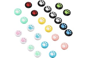 kongchan 50 PCS Colorful Cute Cat Silicone Thumb Grips Cap Cover,Joystick Controller Rubber Grip Accessories Replacement Parts ​for PS2, PS3, PS4, PS5, Xbox 360, One, Series X/S