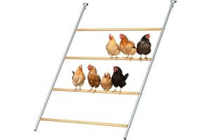 Holymuss Large Chicken Roosting Ladder for Coop, 55"x40" Metal Chicken Perch for Adult Chickens, 1PC