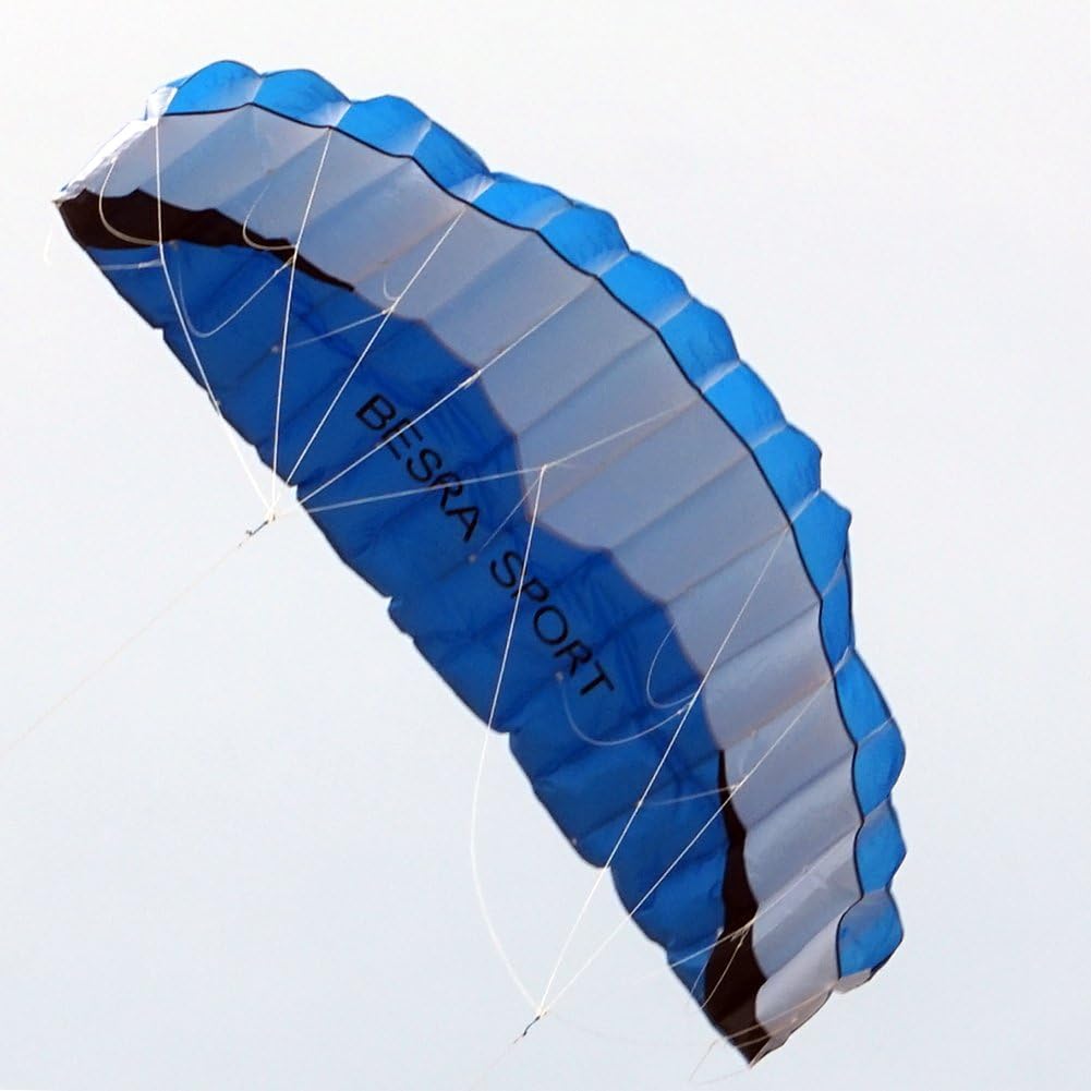 Besra Huge Dual Line Parachute Stunt Kite with Flying Tools Power Parafoil Kitesurfing Training Kites Outdoor Fun Sports for Beach