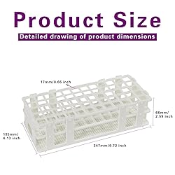BIPEE Plastic Test Tube Rack, 60 Holes，Test Tube