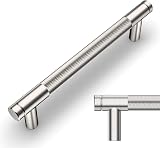 Amerdeco 128mm Knurled Cabinet Pulls Brushed Satin Nickel 10 Pack AM003