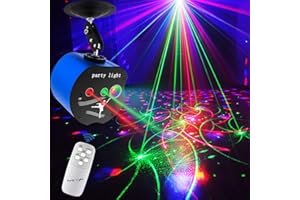 AMOSAMZ Disco Lights,Party Lights,Dj Strobe Lights Rave Light Stage Light Projector Effect LED Sound Activated with Remote Control for Xmas Bar Parties Karaoke KTV Christmas Halloween