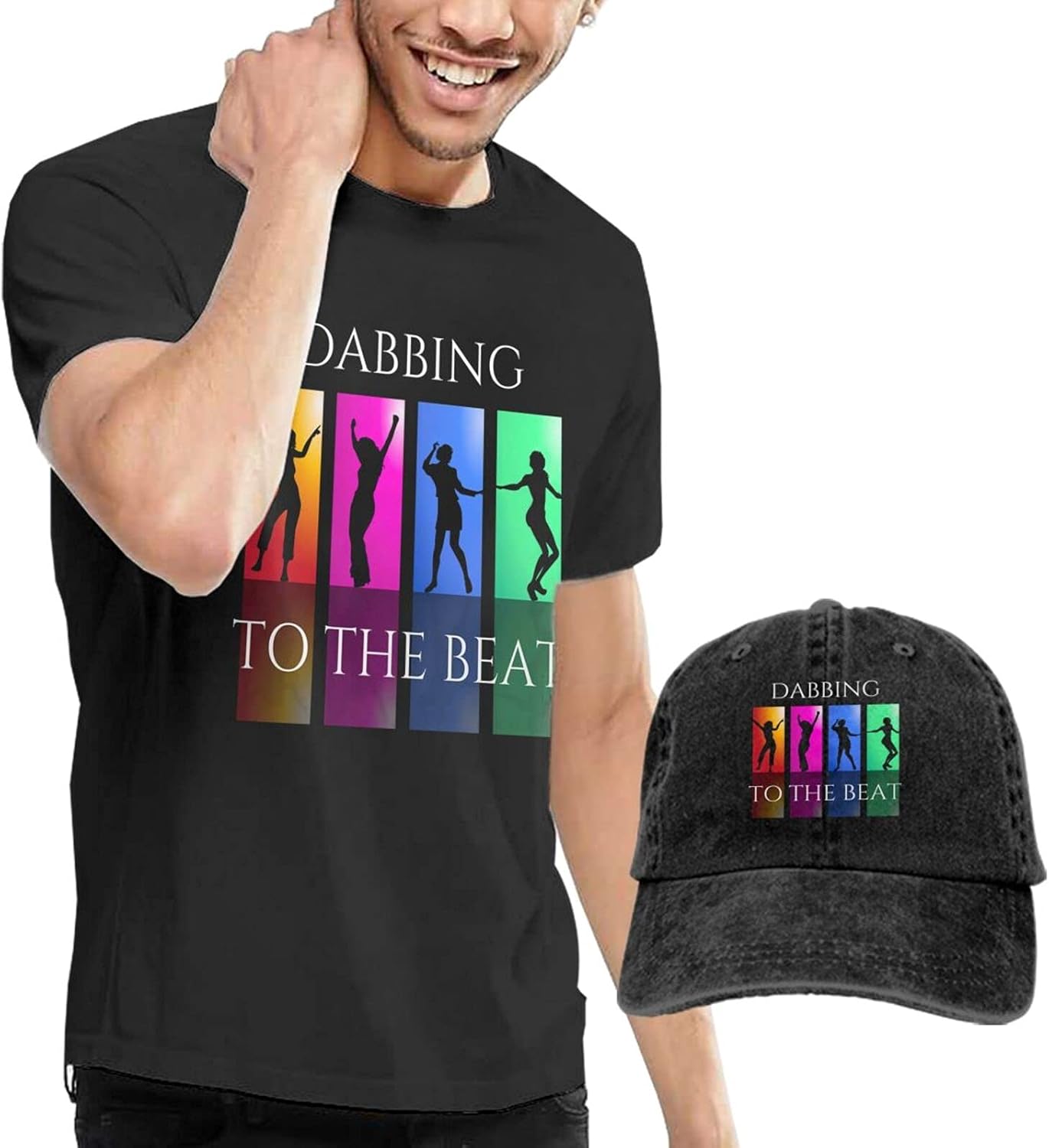 Dabbing Dance To The Beat T Shirt Cowboy Hat Men s Adult Round Neck T 