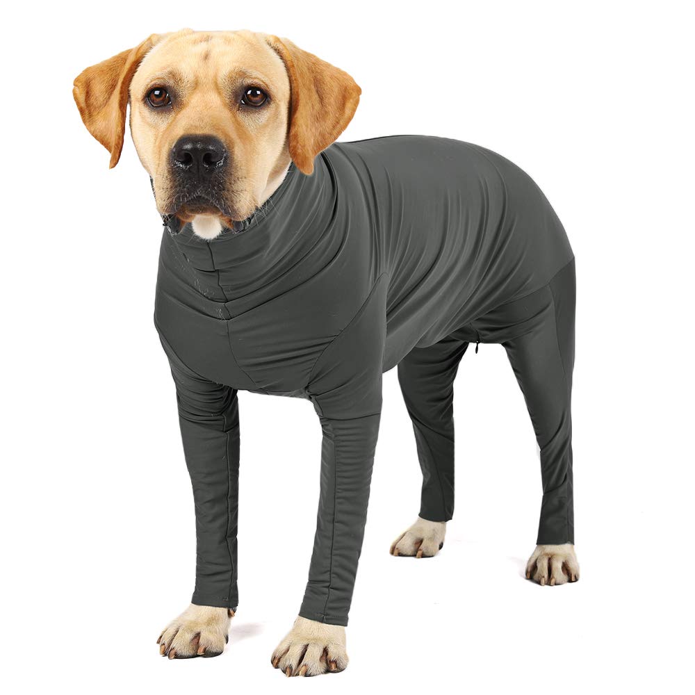 Etdane Dog Onesie Surgery Recovery Suit Prevent Shedding Hair Sport Shirt Anxiety Jumpsuits Pure Gray Small โ image 1