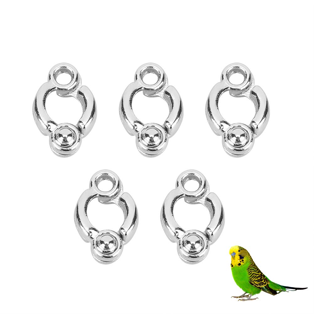 5Pcs Metal Parrot Leg Rings for Pet Bird Training Activity and Easy Opening - Foot Chain Accessories Parrot Cage Supplies No.5