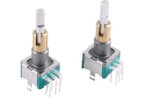 Geynutaly 2PCS EC11EBB24C03 Dual Axis Encoder with Switch 30 Positioning Number 15 Pulse Point Handle 25mm