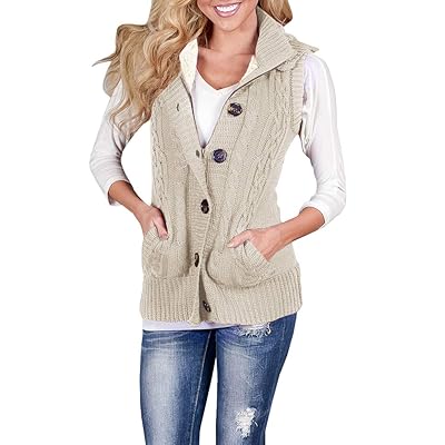 Women's Cable Knit Sleeveless Hooded Sweater Vest Kenya Ubuy