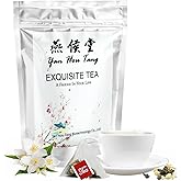 EILIN Jasmine Tea Bags Green Tea Loose Leaf Tea Flower Petal - Floral Aroma Taste Decaffeinated 50 Counts x 3 Grams Triangles