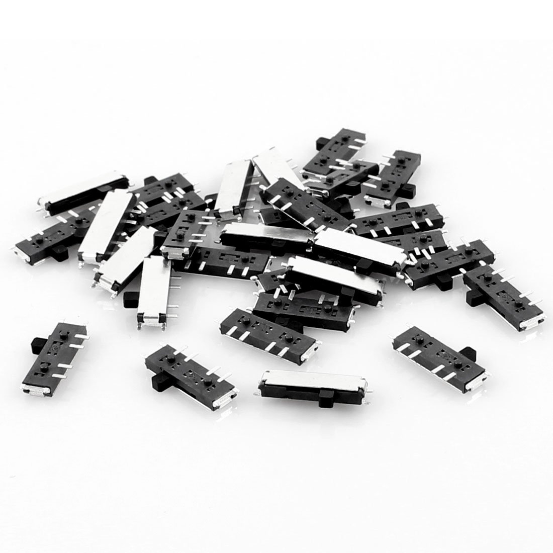 sourcingmap 30 Pcs On/On/On 8 Pin 2P2T DPDT Miniature Surface Mounted Devices SMT Slide Switch 10x3mm