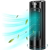 VIVOSUN 13'' Tower Fan, Bladeless Desk Fan with 3 Speeds and 70° Oscillation, Portable and Compact, Quiet Cooling Fan for Home and Office, Black