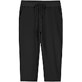 Weintee Women's Knit Sweatpants Capri Pants with Pockets