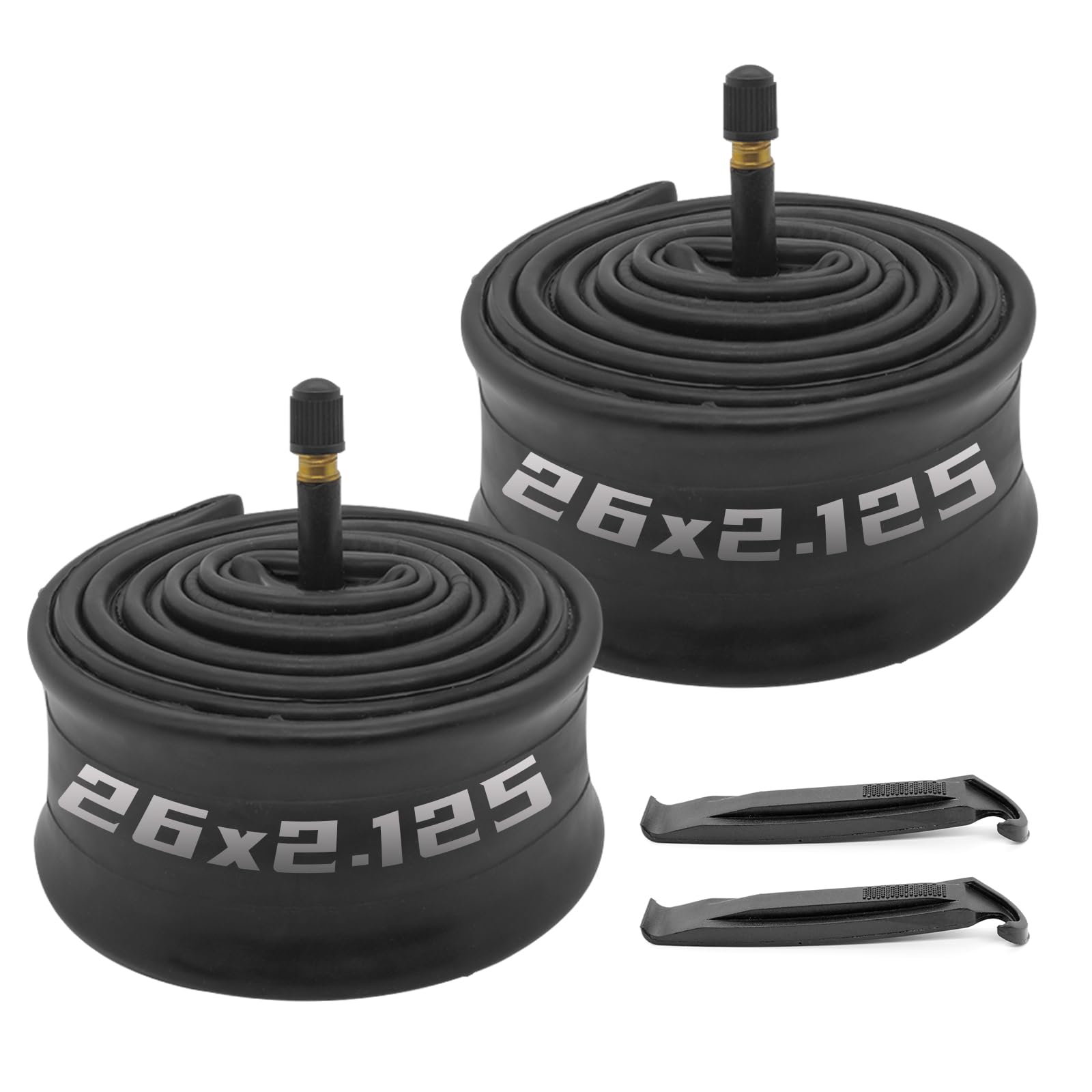 Photo 1 of (2-Pack) 26x2.125/2.40 Bicycle Inner Tubes 26x1.95 26 inch Bike Tubes