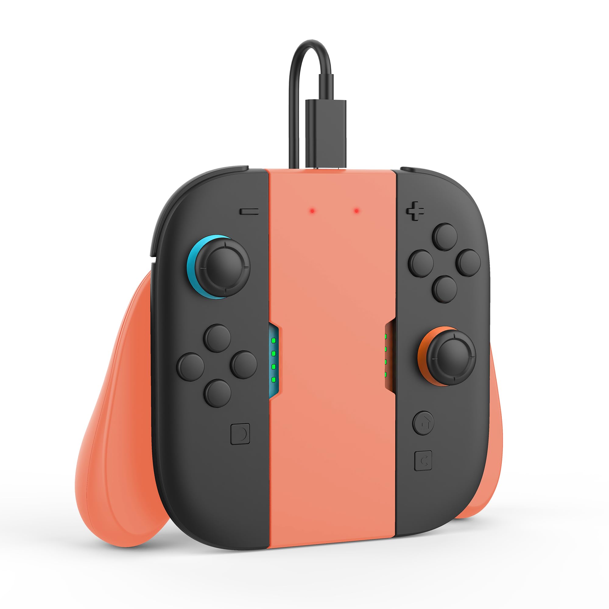 ZMBESUP For Switch 2 Controller Comfort Charging Grip Charger Holder with 1 m USB Type-C Data Cable -(Orange)