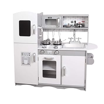 Kids Wooden Play Kitchen Boys Girls Pretend Toy Cooking Role Play